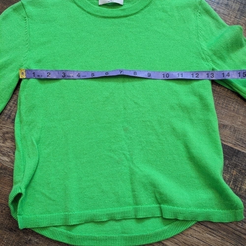 Aritzia Babaton Nathaniel 100% merino wool sweater fluro lime green - Picture 6 of 11